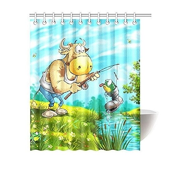 Buy Cartoon Cow Bathroom Bathroom Decor Bath Shower Curtain 60x72 Inch By Wallis Flora On Dot Bo