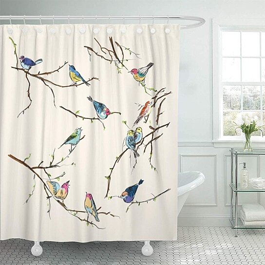 Details about   Watercolor Style Flying Dandelions White Shower Curtain Set Bathroom Decor 72" 