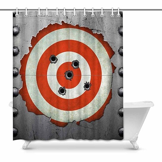 Buy Funny Metal Frame With Target And Bullet Holes Decor Waterproof Polyester Bathroom Shower Curtain Bath Decorations 60x72 Inch By Wallis Flora On Opensky