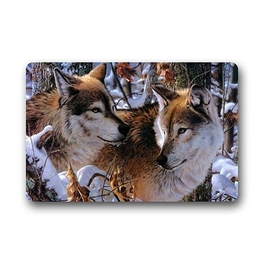 Buy Funny Wild Wolf Couple Love Camo Tree Doormat Floor Mats Rugs Outdoors Indoor Doormat Size 23 6x15 7 Inches By Wallis Flora On Dot Bo