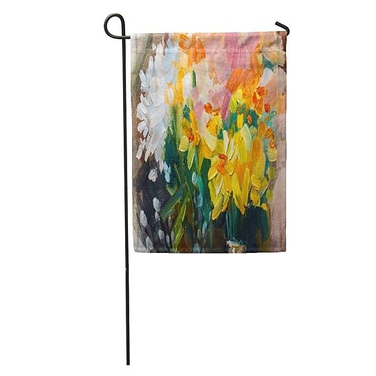 Buy Gray Canvas Oil Painting Flowers Vivid Floral Still Life Abstract Garden Flag Decorative Flag House Banner 28x40 Inch By Wallis Flora On Dot Bo