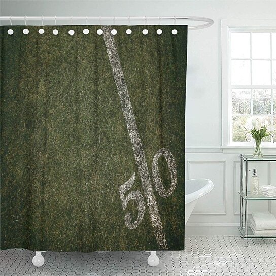 Buy Green Superbowl Football Field Ground Fifty Yard Line Friday Bathroom Decor Bath Shower Curtain 66x72 Inch By Wallis Flora On Opensky