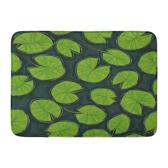 Buy Green Water Pond Lily Pads Top View Leaf Pattern Cartoon Dark Depth