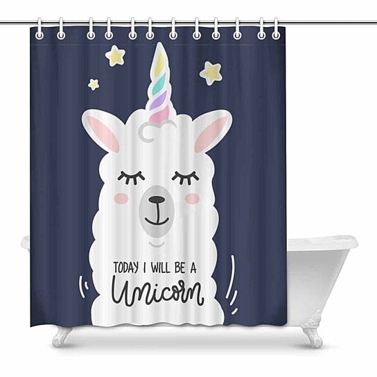 60x72'' Unicorns Waterproof Polyester Fabric Shower Curtain Bathroom Decor 