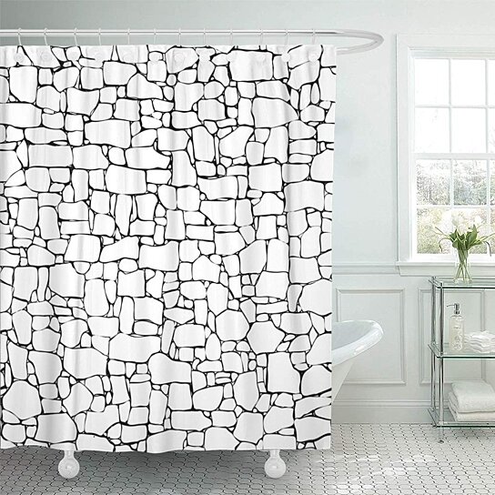 Buy Old Black And White Of Stone Wall Ancient Building Bathroom Decor Bath Shower Curtain 60x72 Inch By Wallis Flora On Opensky