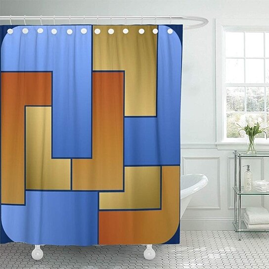 orange and gold bathroom decor