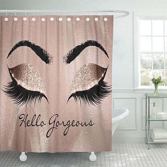 Buy Pink Diamond Rose Beauty Marble Makeup Lashes Hello Sleep Bathroom Decor Bath Shower Curtain 66x72 Inch By Wallis Flora On Dot Bo