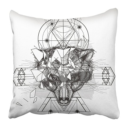 Bear Pillow  Cushion Geometric Print
