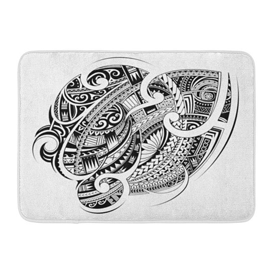 Buy Polynesian Maori Sleeve and Chest Tattoo Abstract Doormat Floor Rug ...