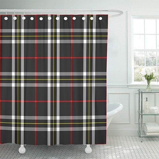 Buy Red Check Black Plaid Checkered Pattern Bathroom Decor
