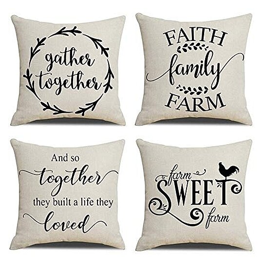 Fjfz Rustic Farmhouse Decorative Throw Pillow Cover Home a Story of Who Home 