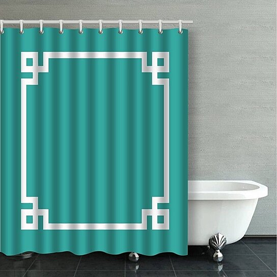 teal bathroom shower curtain