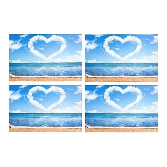 Buy Tropocal Beach And Sea Love Heart Of Clouds On Blue Sky Placemats Table Mats For Dining Room Kitchen Table Decoration 12x18 Inch Set Of 4 By Wallis Flora On Dot Bo