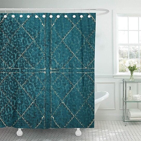 Buy Western Turquoise And Gold Stitch Southwest Home Fashions Faux Bathroom Decor Bath Shower Curtain 60x72 Inch By Wallis Flora On Opensky