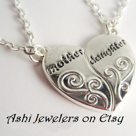 3x/1Set Mother Daughters Necklaces Love Heart Pendant Necklace Family Jewelry JH