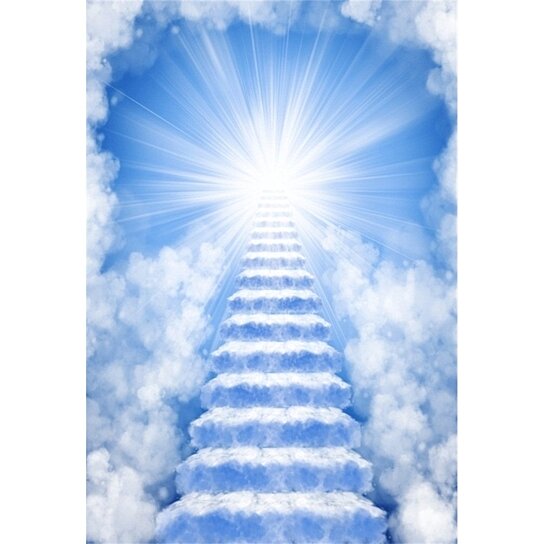 Buy 5x7ft Backdrop Stairs Sky Way To Heaven Photography Background Dreamy Fairy Tale Holy Light Blue Sky Cloud Newborn Baby Kids Children By Andrea Marcias On Opensky