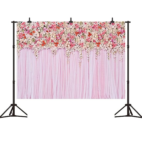 Buy 7x5ft Wedding Ceremony Background for Photography Pink Floral ...