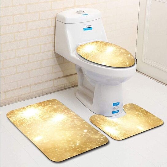 bathroom rug gold