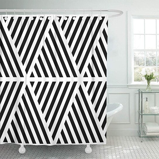 angled shower curtain