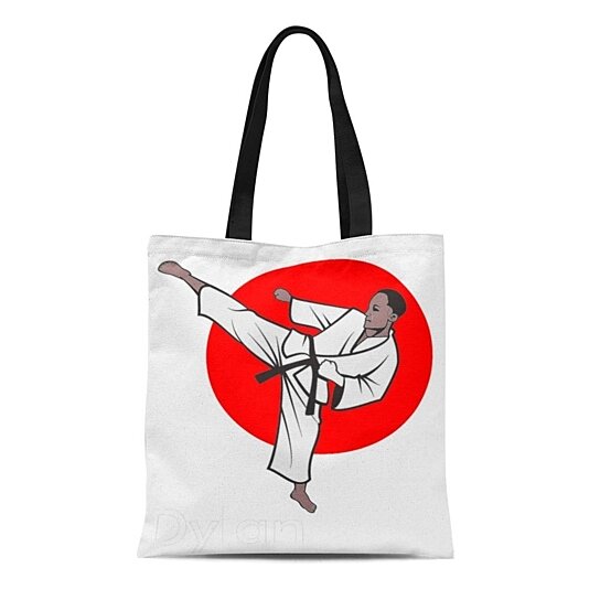 Buy Canvas Tote Bag Karate Martial High Kickboxing Taekwondo Belt Akido Reusable Handbag Shoulder Grocery Shopping Bags by Andrea on Dot & Bo