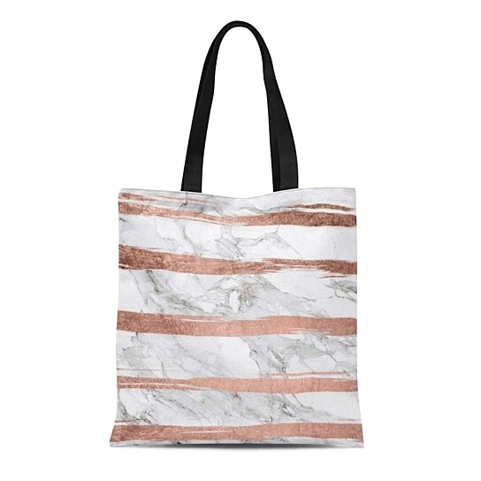 rose gold canvas tote bag