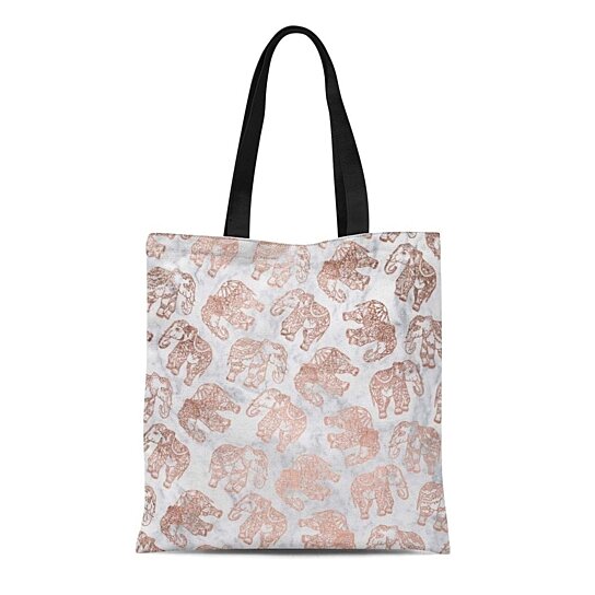 rose gold canvas tote bag