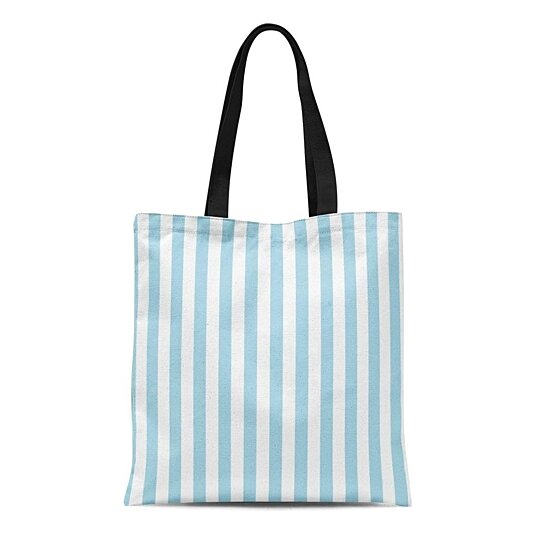 blue canvas tote bag