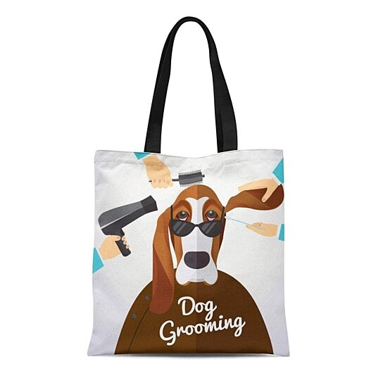 basset hound tote bags