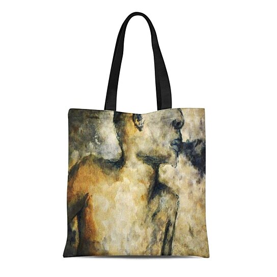 Buy Canvas Tote Bag Watercolor Asyrum Blowing Smoke Dark Macabre Goth Portraits Emo Reusable Handbag Shoulder Grocery Shopping Bags By Andrea Marcias On Dot Bo