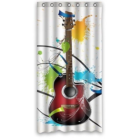 Buy Cool Graffiti And Music Sluture Colorful Painting Around Guitar Shower Curtain Waterproof Polyester Fabric Bathroom Curtain 36x72 Inch By Andrea Marcias On Dot Bo