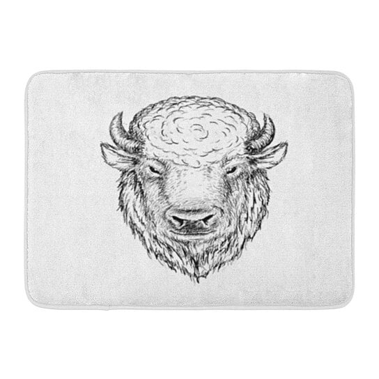 overvældende Symposium Autonom Buy Cow of Buffalo Face Bison Bull Graphic Sketch Ink Drawn Drawing Doormat  Floor Rug Bath Mat 23.6x15.7 inch by Andrea Marcias on Dot & Bo
