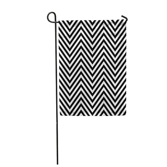 Buy Geometric Zig Zag Chevron Pattern in Black and Garden Flag ...