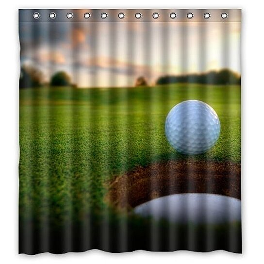 Buy Golf Ball and Hole Golf Sport Shower Curtain Waterproof Polyester ...