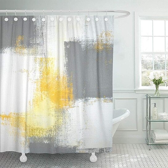 yellow and gray bathroom sets