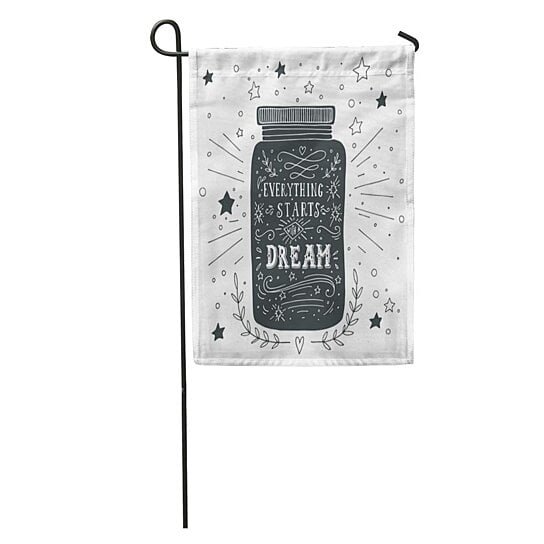 Buy Hipster Everything Starts Dream Lettering Life Doodle Star Sketch Garden Flag Decorative Flag House Banner 12x18 Inch By Andrea Marcias On Dot Bo