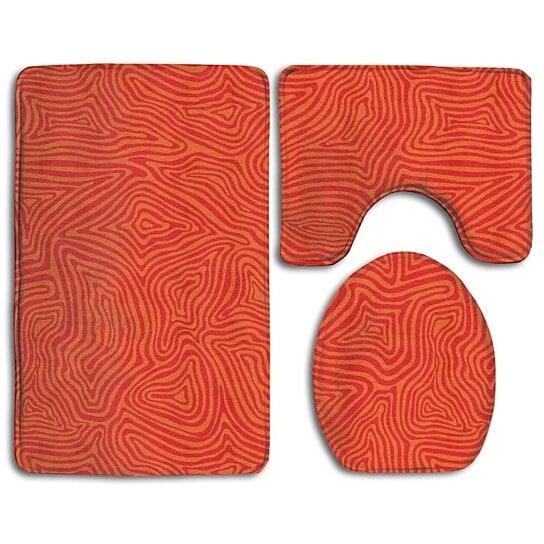 Buy Lava Red Orange 3 Piece Bathroom Rugs Set Bath Rug Contour Mat and