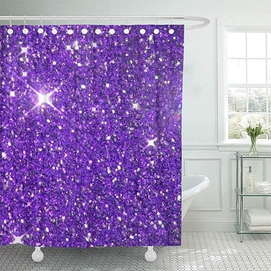 Buy Luxury Purple Sparkling Glitz Bokeh Shine Pattern Glamour Bling Shower Curtain 60x72 Inch By Andrea Marcias On Dot Bo