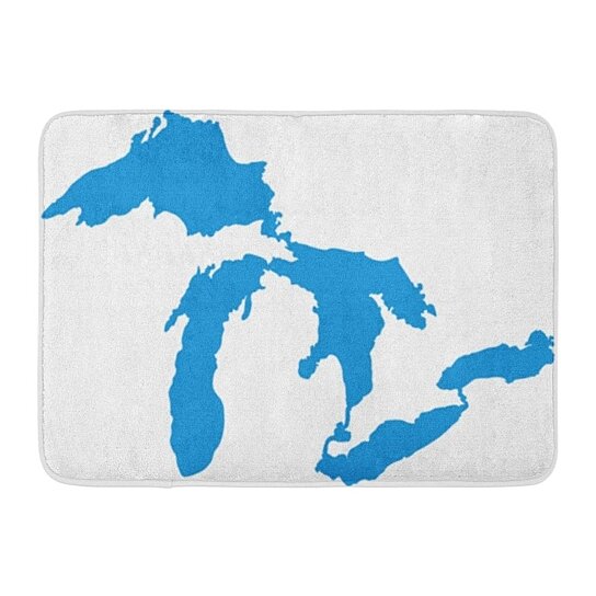 Buy Map Great Lakes Silhouettes Michigan America Erie Geography Huron  Doormat Floor Rug Bath Mat 23.6x15.7 inch by Andrea Marcias on Dot & Bo