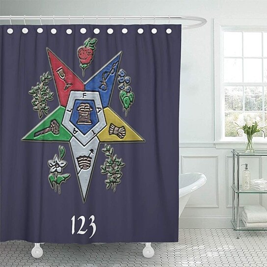 Buy Masonic Order of The Eastern Mason OES Woman Men Shower Curtain ...