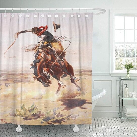 wild west shower curtain