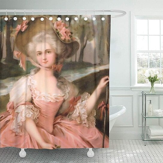 Buy Pink Fashionista Diva Like It Historical 1700s Domestic Marie Shower Curtain 66x72 Inch By Andrea Marcias On Dot Bo