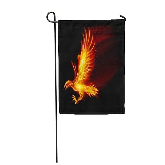 Buy Red Fire Raster Flaming Hawk on Fenix Wing Bird Garden Flag ...