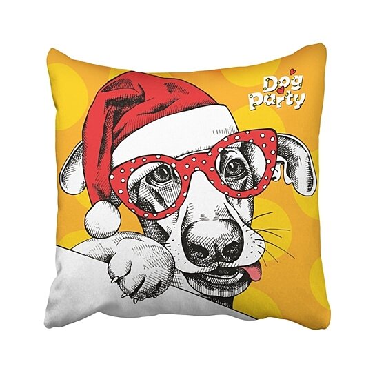 Buy Red Santa Christmas Funny Dog Portrait In Santa S Hat And