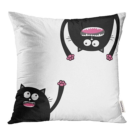 cat silhouette pillow