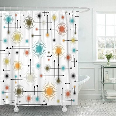 Vintage Style Floral Polyester Fabric Shower Curtain Bathroom Sets 60 X 72 Inches INTERESTPRINT Flying Butterflies Blue Home Bath Decor 