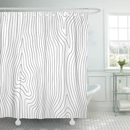 Buy Timber Wooden Pattern Wood Grain Dense Lines Abstract Tree Simple Outline Material Bathroom Shower Curtain 66x72 Inch By Andrea Marcias On Dot Bo