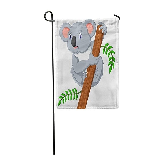 Buy Vector Cute Koala Holding Tree Cartoon Australia Bear Character Garden  Flag Decorative Flag House Banner 12x18 inch by Andrea Marcias on Dot & Bo