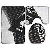 Buy Ace Black Card 3 Piece Bathroom Rugs Set Bath Rug Contour Mat And Toilet Lid Cover By Andrea Marcias On Dot Bo