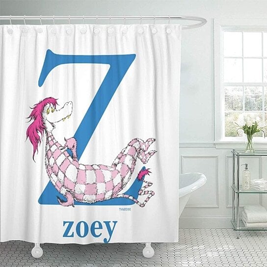 Buy Zizzer Dr Seuss Abc Letter Z Blue Add Your Shower Curtain 60x72 Inch By Andrea Marcias On Dot Bo