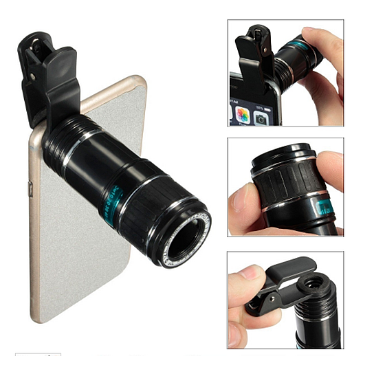 Generic Clip on Cell Phone Lens, 8X Telescope + Universal